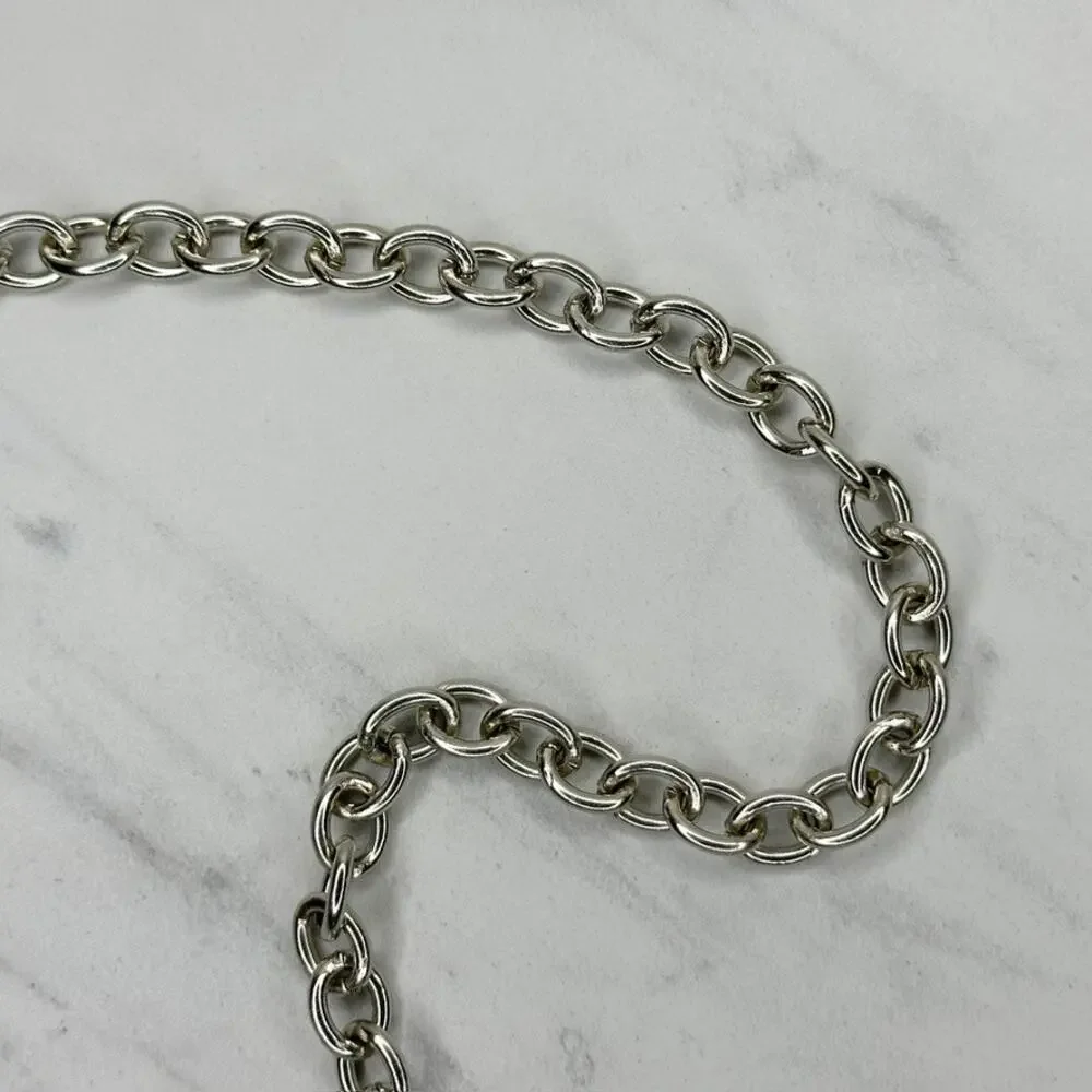 Vintage Womens Silver Tone Beaded Chain Belt XS Small (XS/S) ✨